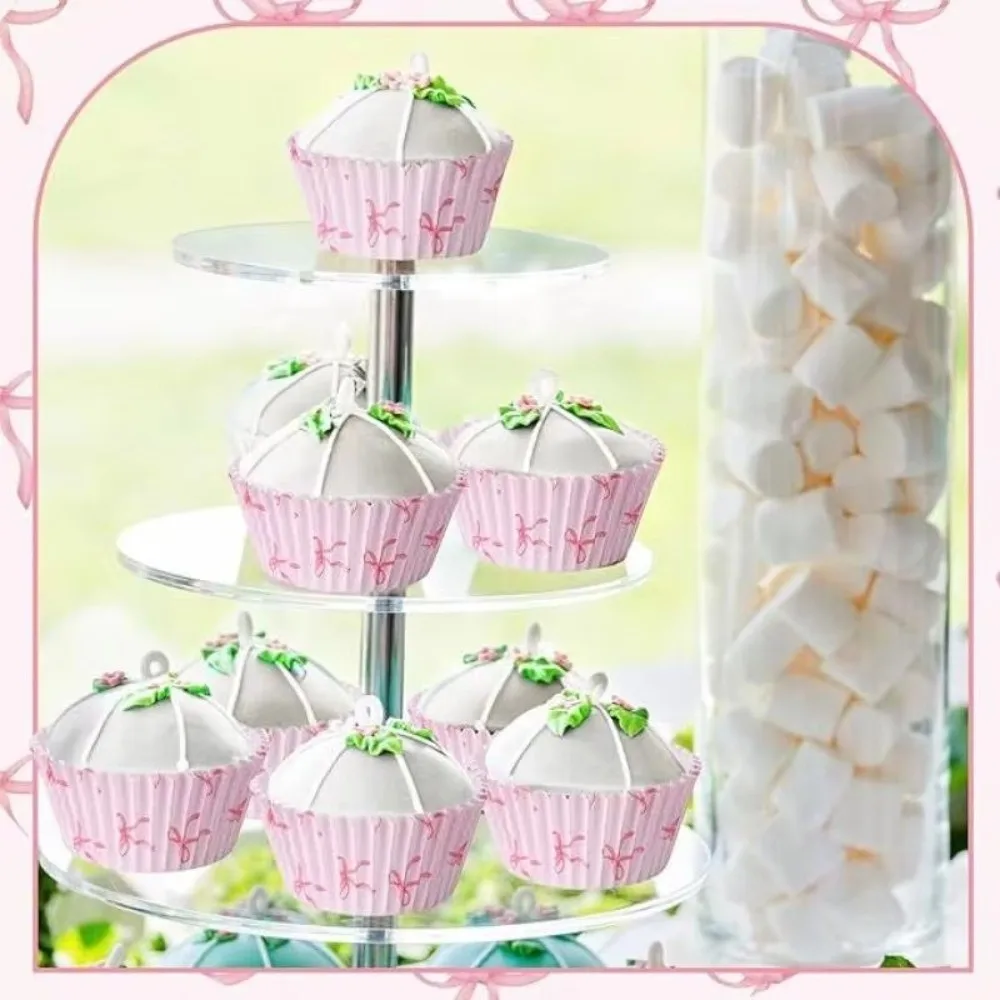 100 pcs Mini Size Cupcake Case Liners Bowknot Wrappers Cake Paper Liners Grease-proof Paper Decorating Tool Cake Mold