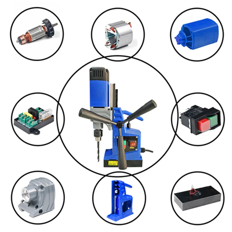 LY Portable Magnetic Core Drilling Machine Annular Cutter Drill Press Electric Bench Drilling Rig Machine for Engineering Steel