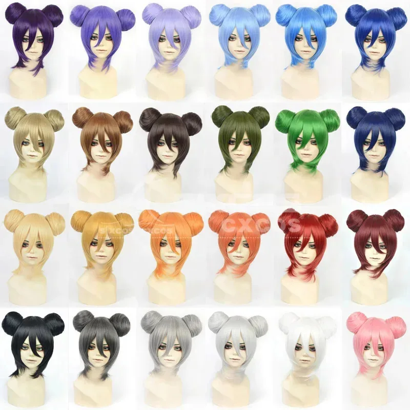 DIOCOS Love Live Sunshine Tsushima YOE4159U Yoshiko Chun Li pelucas de Cosplay mujeres niñas moño de pelo colorido