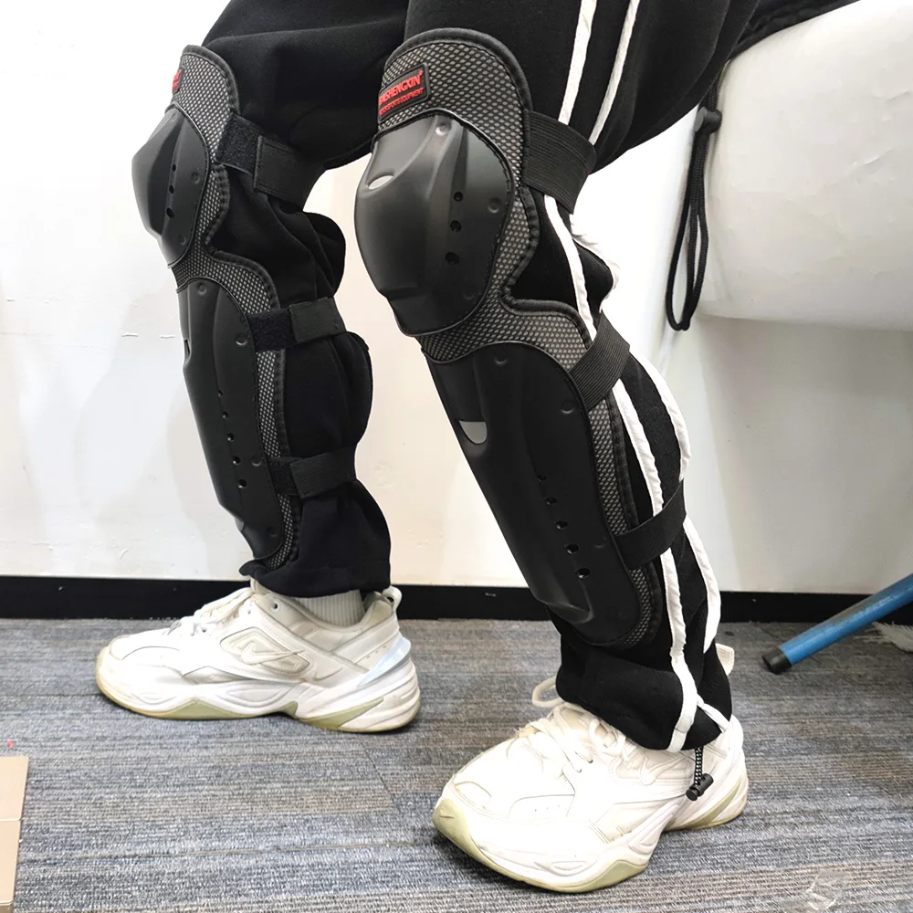 อุปกรณ์ป้องกันขณะขับขี่มอเตอร์ไซค์อุปกรณ์เสริมสำหรับข้อศอกเข่าแผ่นป้องกัน4ชิ้น/เซ็ตอุปกรณ์ป้องกันสำหรับสเก็ตโมโตครอส