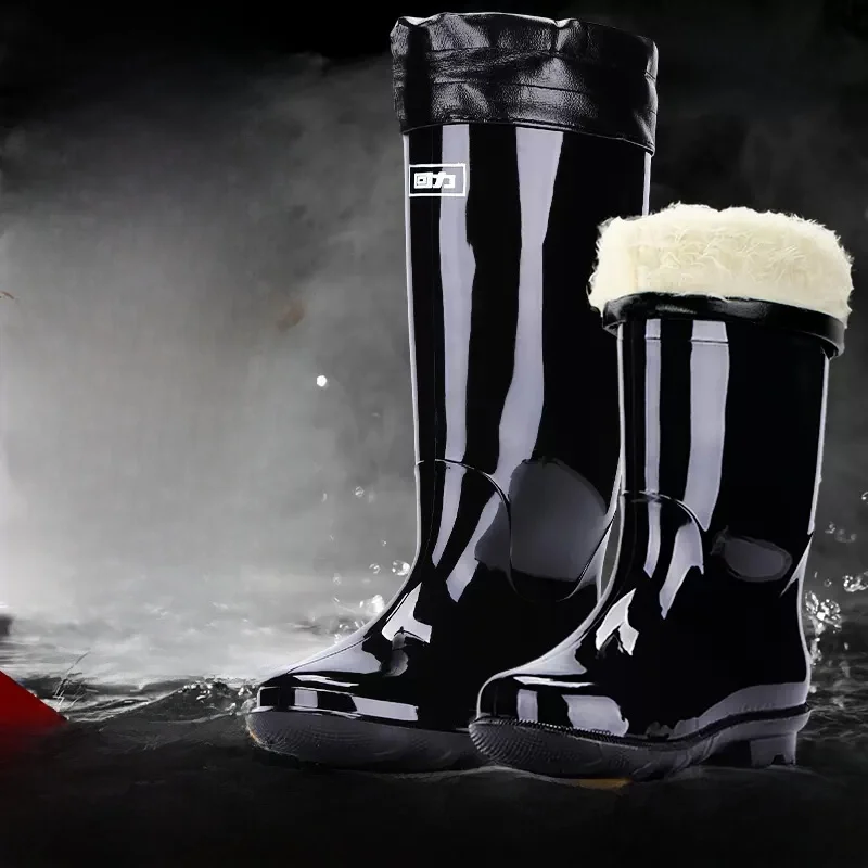 

Теплые зимние мужские сапоги на флисовой подкладке, утолщенные, модные, хлопковые, водонепроницаемые, высокие, новые 2025 года