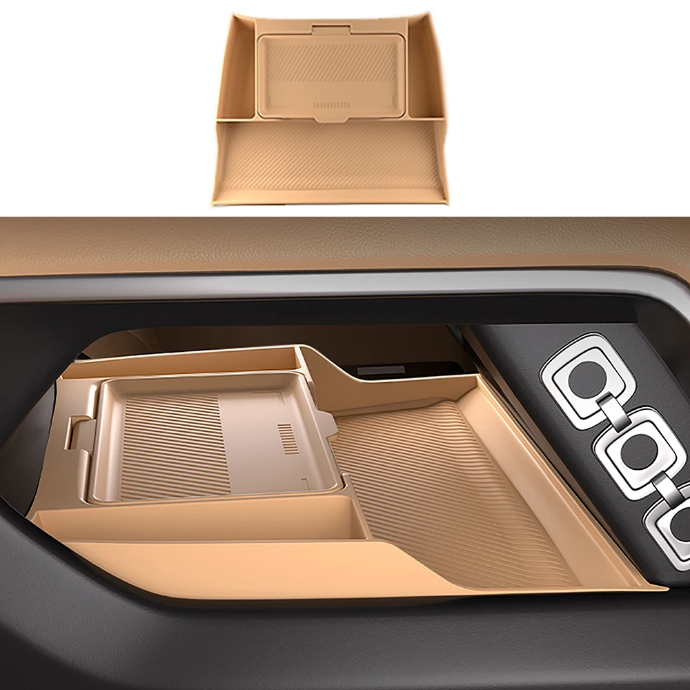 

Car Center Console Storage Box Fit For BYD Formula Leopard 8 Double-layer Storage Box Silicone Anti Slip Pad Accessories