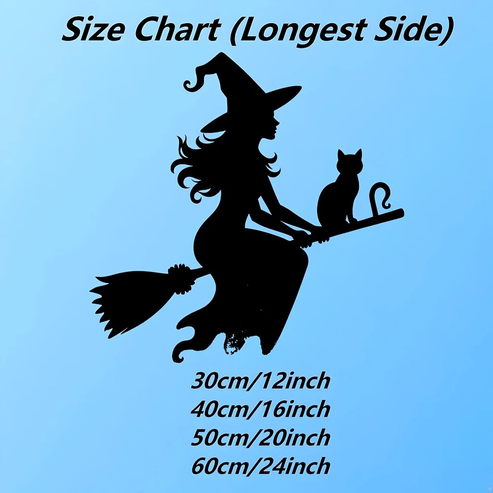 CIFBUY Wrought Iron Wall Decor Black Witch Broomstick Halloween Gothic Art Vintage Hanging Ornament Spooky Eerie Living Room Bed