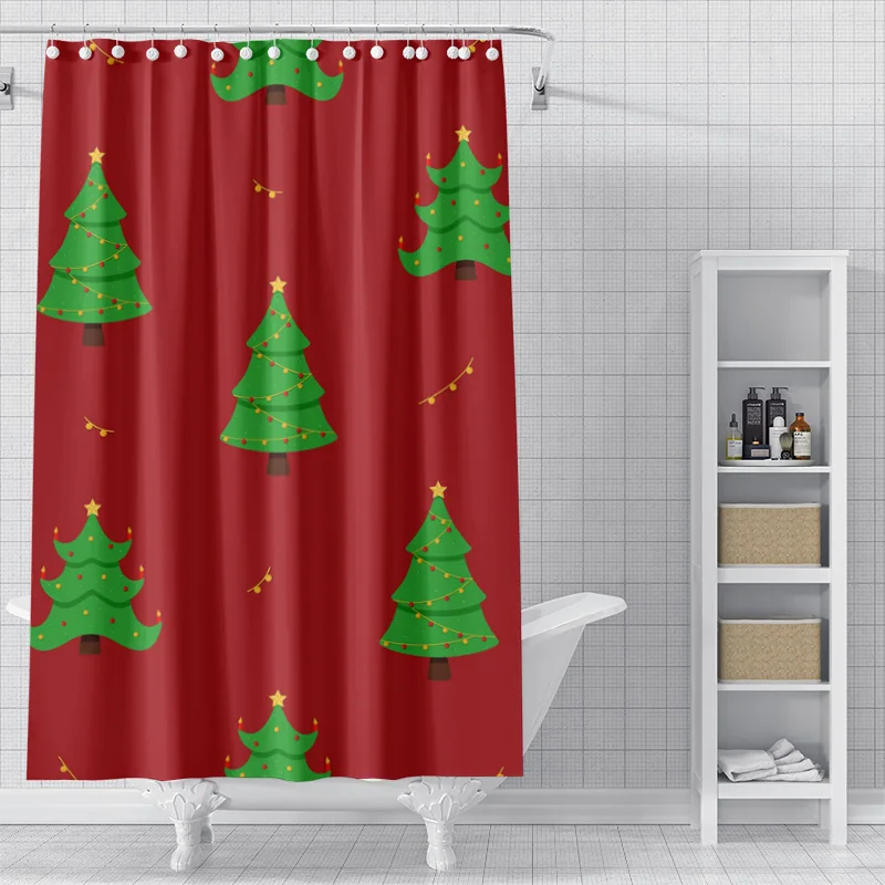 Home decoration shower curtains for bathroom waterproof curtain fabric Modern Nordic style Living Room Merry Christmas winter