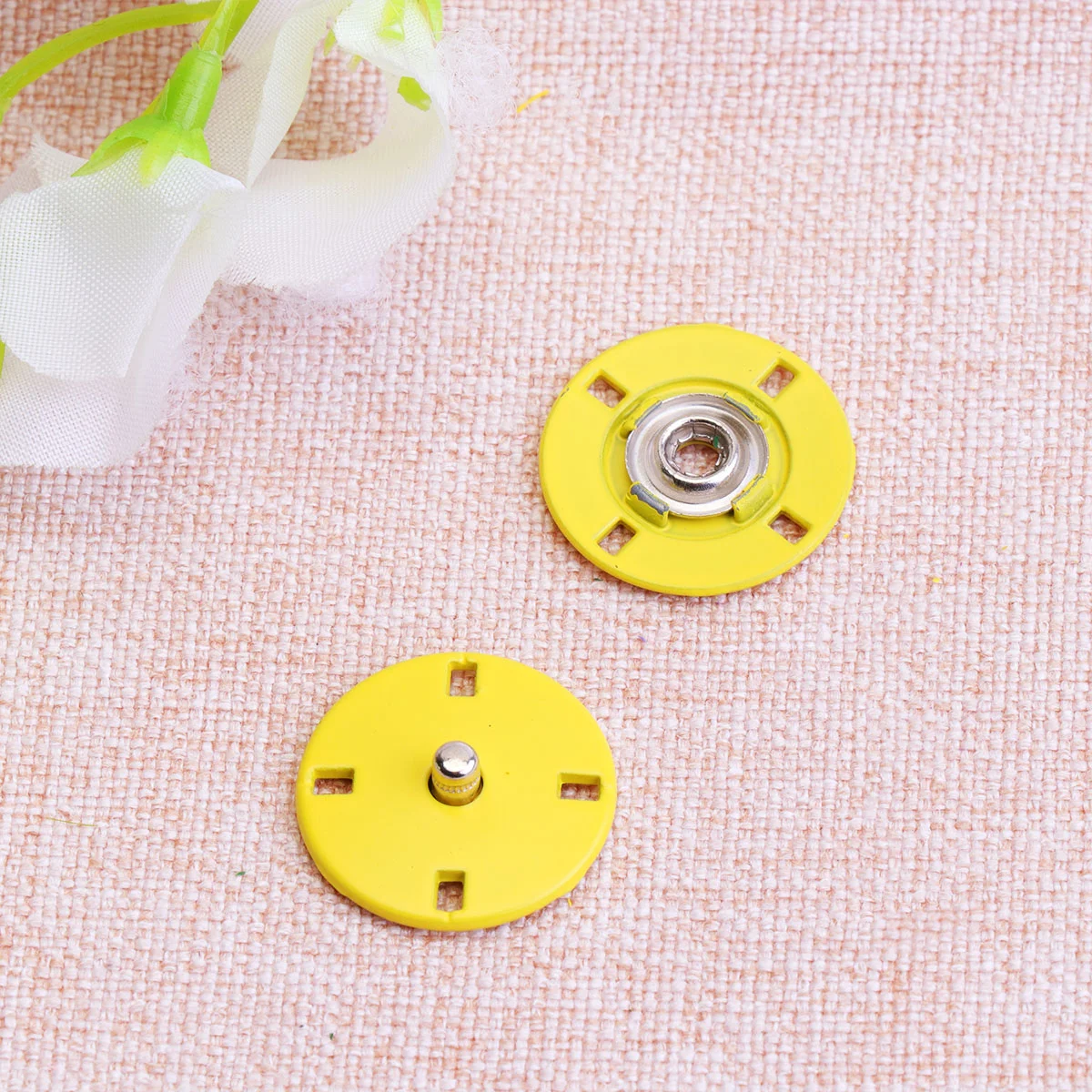 10pcs Sew- on Snap Button Alloy Snaps Fasteners Press Studs Buttons for Coat Clothing Jeans Jackets ( Dark Red )