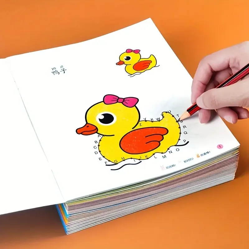 Un libro para colorear para niños con 48 páginas llenas de temas artísticos relacionadas con animales y plantas.