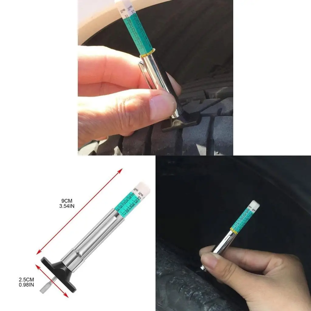 G92C Tire Depth Gauge Stainless Steel & Plastic Auto Depth Thickness Measuring