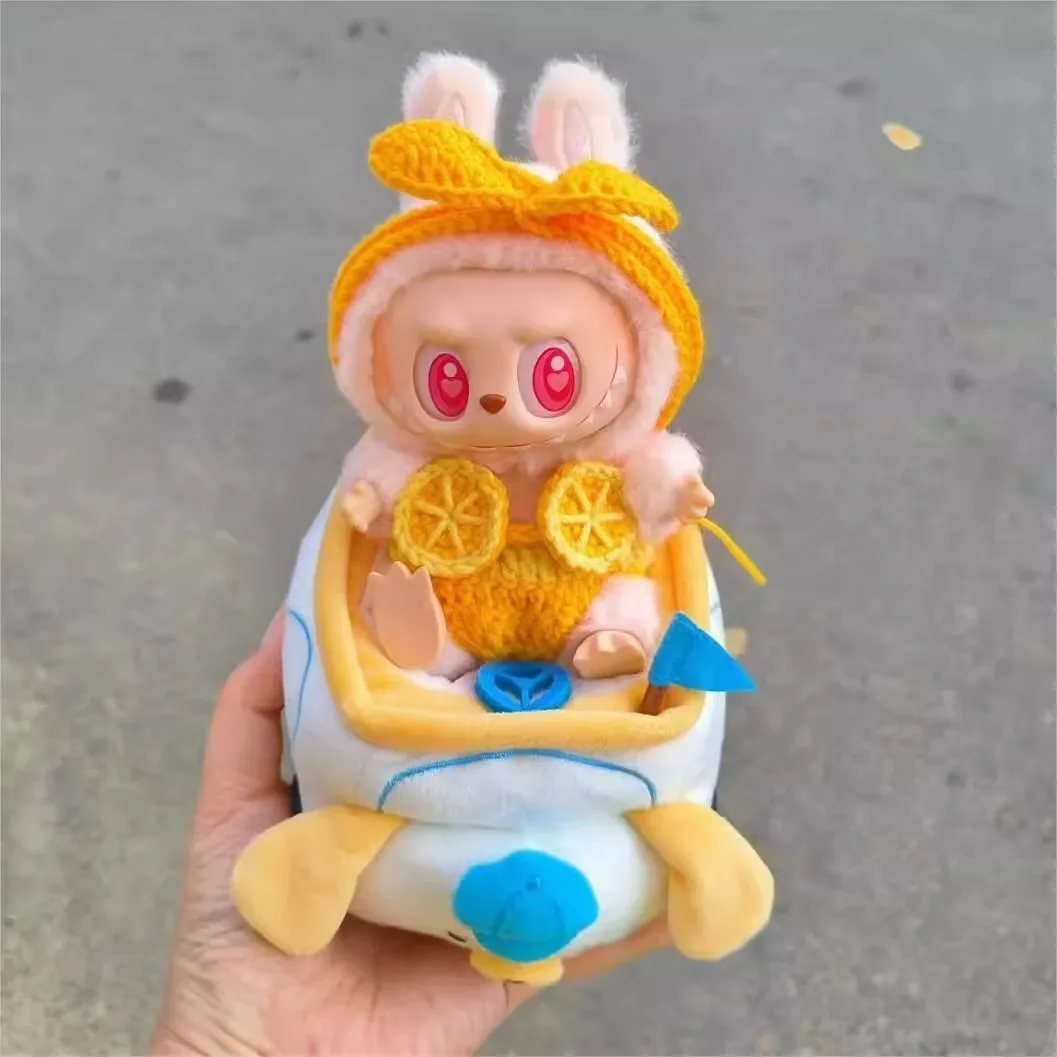 

17cm Labubu Hand-Knitted Bikini Clothes Suit Have A Seat Labubu Outfit Replacement Macaron V1 V2 Clothing DIY Doll Accessories