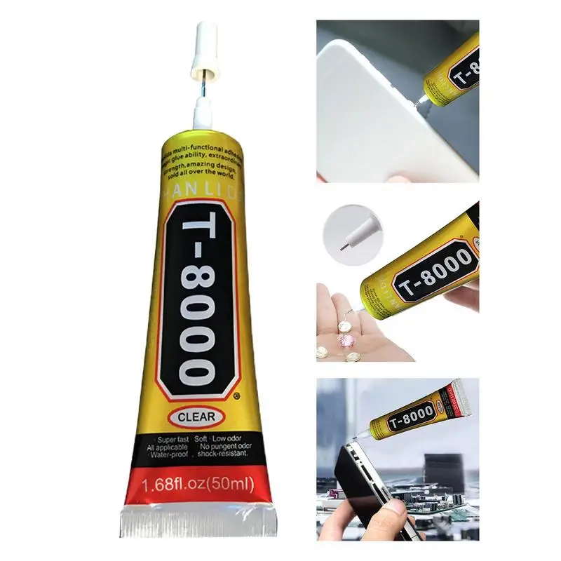 T-8000 110ML Glue Fabric Glue For Rhinestones MultiPurpose Industrial Adhesive Jewerly Craft Rhinestone And Nail T8000 Glue