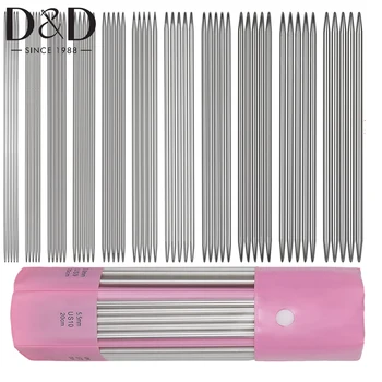 55 قطعة/المجموعة 20 سنتيمتر مزدوجة وأشار الفولاذ المقاوم للصدأ إبر الحياكة مجموعة دبابيس الحياكة المبتدئين DIY نسج أدوات خياطة 2.0-6.0 مللي متر