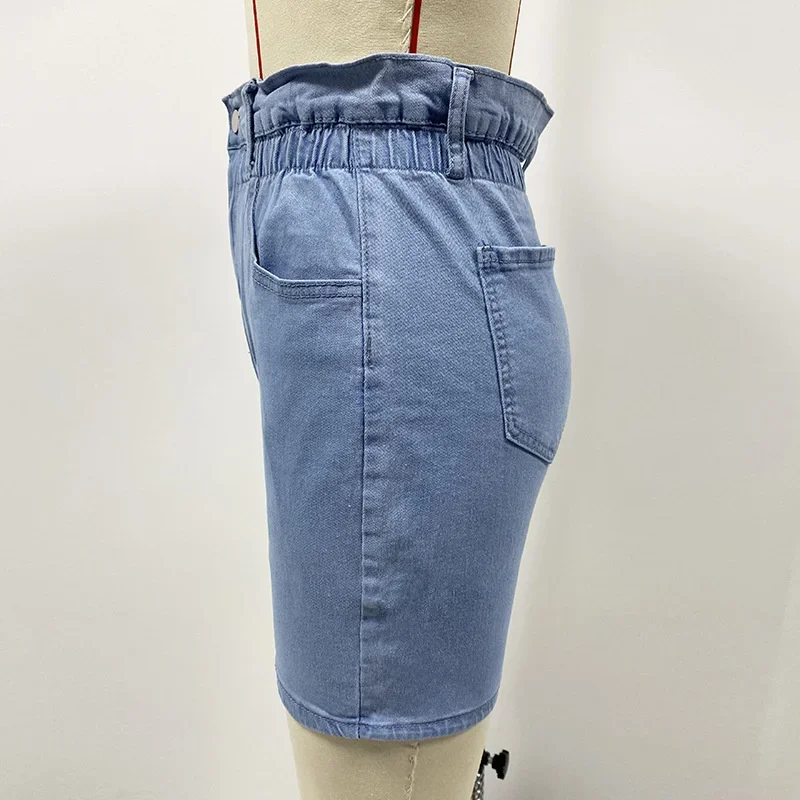 Jupe en jean taille haute élastique pour femme, robe demi-corps ultra courte, hanche ronde, tenue de bureau confortable, sexy et décontractée, été