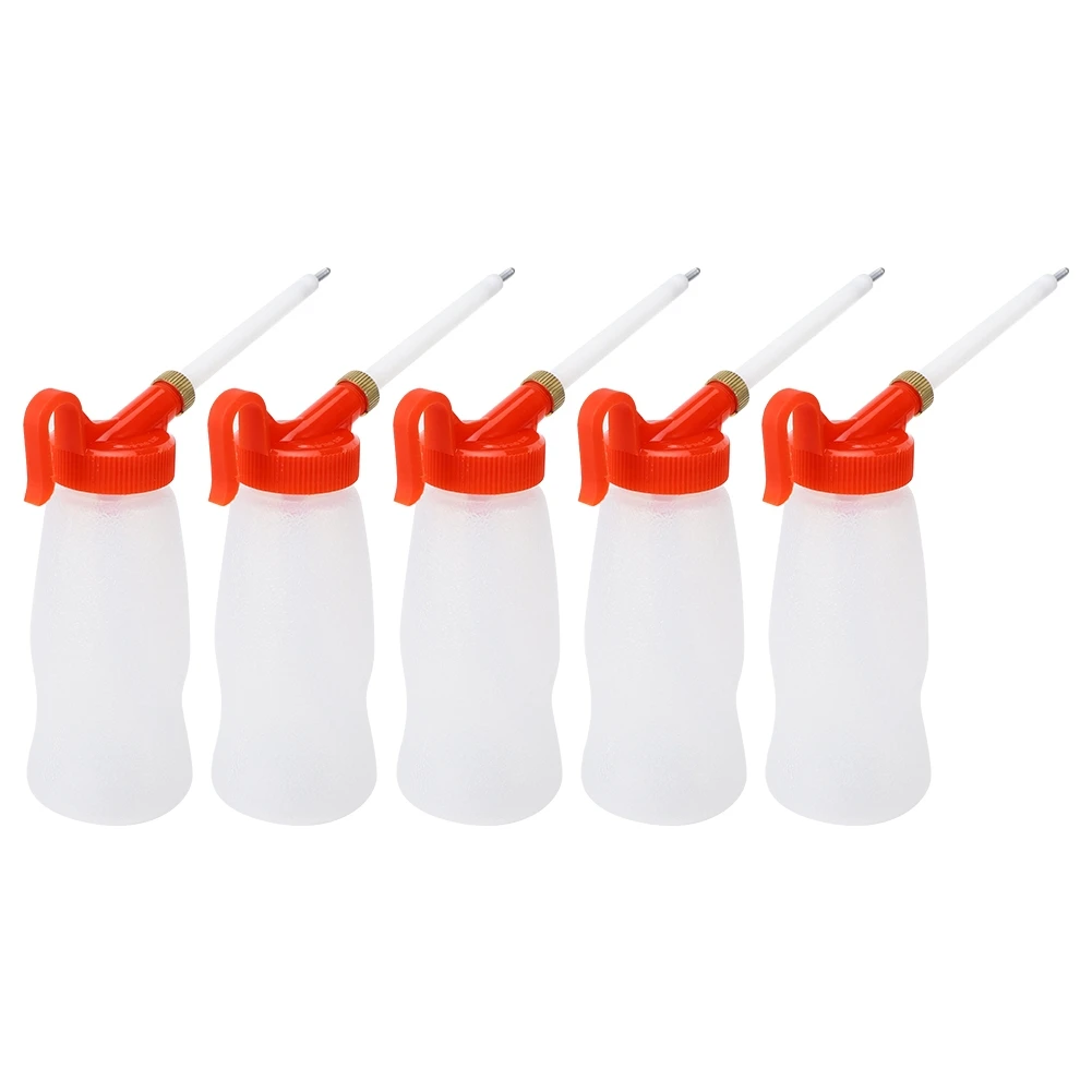 5 Pcs Oil Dispenser Tip Nozzle Gun Type Oil Bottle Sewing Machine Oiler Lubricant Accessory 180ML