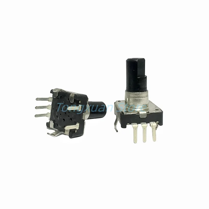 1PC EC12 360 Degree Rotary Encoder 5Pins RE12 Audio Encoder Coding 30 Positions With Push Button Switch Half Shaft Handle 13.5MM