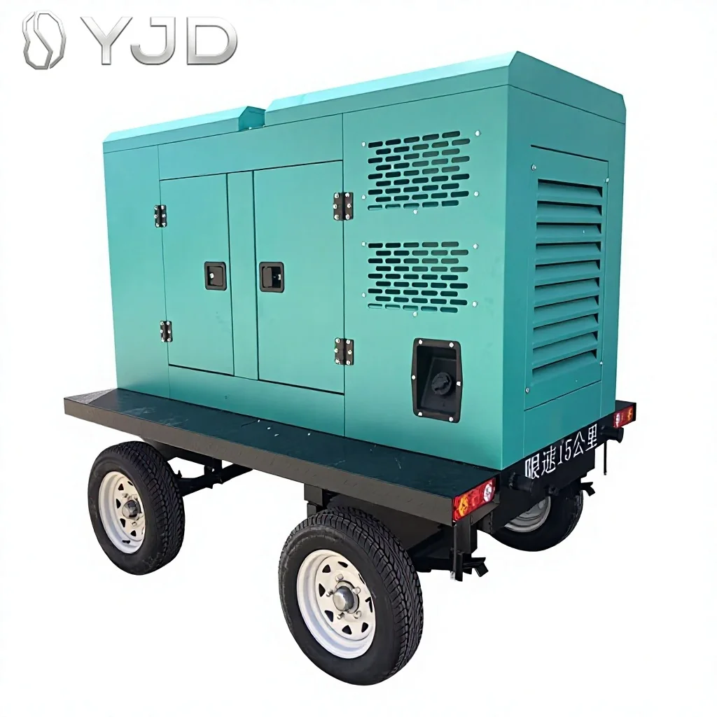 Yuch-ai YCV2.5T55-G20 38KW 45KVA Silent Canopy Mobile Trailer Type Diesel Generator Brushless Alternator Auto Start With ATS