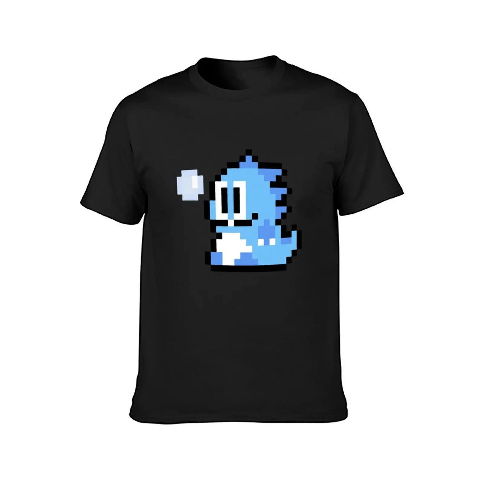 Pixel Bubble Bobble (Blue) T-Shirt vintage clothes quick drying men clothing