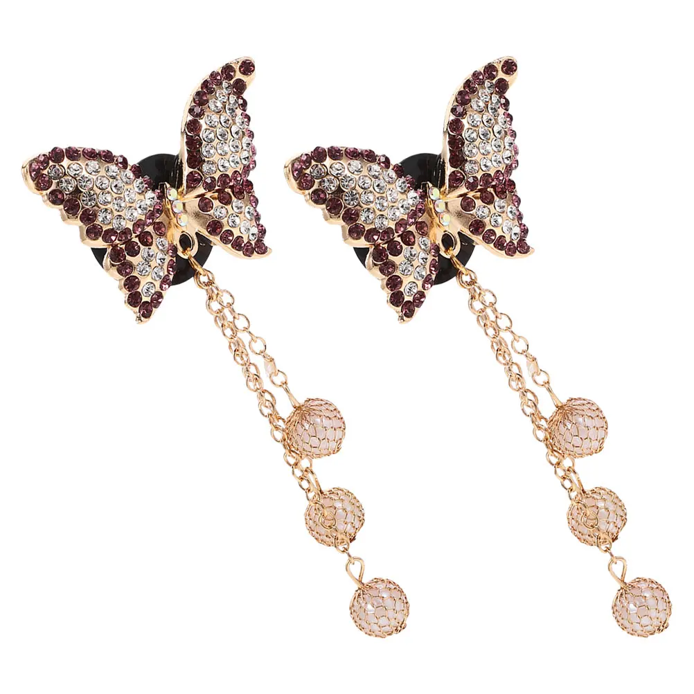 

2pcs Car Air Freshener Vent Clips Sparkling Butterfly Scent Diffuser For Auto Interior Aromatherapy Decor Women'S Cute Car