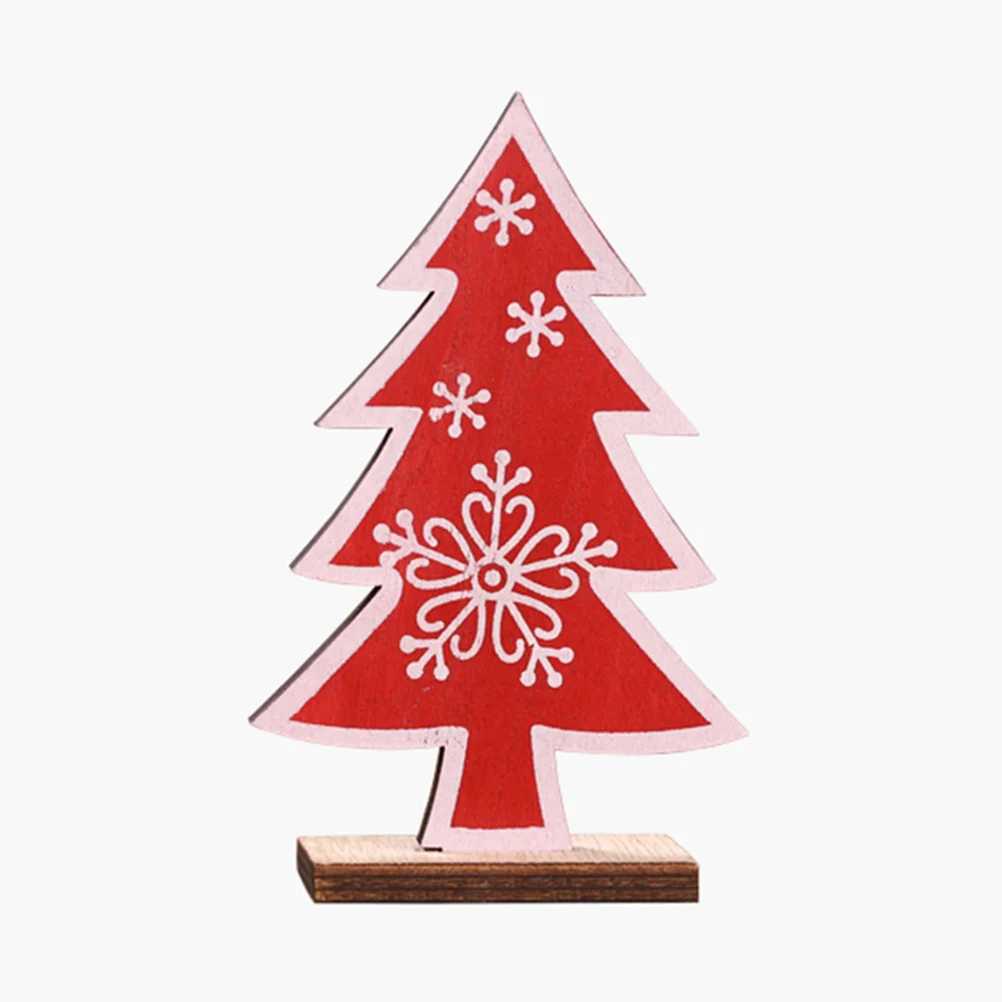 

Mini Christmas Tree Wooden Desktop Decoration For Xmas Party Wedding Birthday Baby Shower Snowflake Design Red