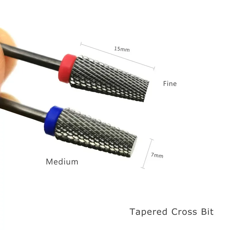 플랫 테이퍼드 크로스 티스 비트 3/32 카바이드 네일 드릴 비트 젤 제거 매니큐어 커터 전동 드릴 네일 액세서리