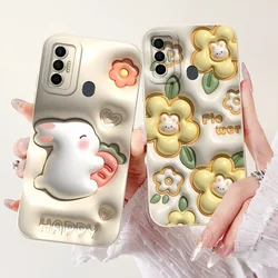 Back Cover For Tecno Spark 7 / 7 Pro / 7T / 7P Coque Women Fashion Cute Cartoon Phone Case Soft Silicone Luxury Bumper on Spark7