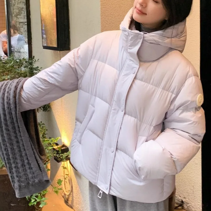 Trend High-End Down-Filled Cotton Jacket for Women Winter Warm Puffer Jacket Hooded Coat Thickened Outerwear Winter Clothes New