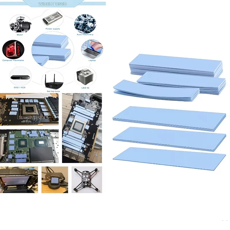 15 Pieces of Heat-Conducting Silicone Pads with a Thermal Conductivity of 6.0 W/m-K, Specially Designed for Cooling SSD, CPU,