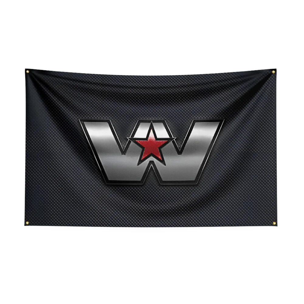 W-Western star truck Flag Professional Car Motorcycle Flag Polyester Digital Printing Cars Flagge Banner For Decoration Ga
