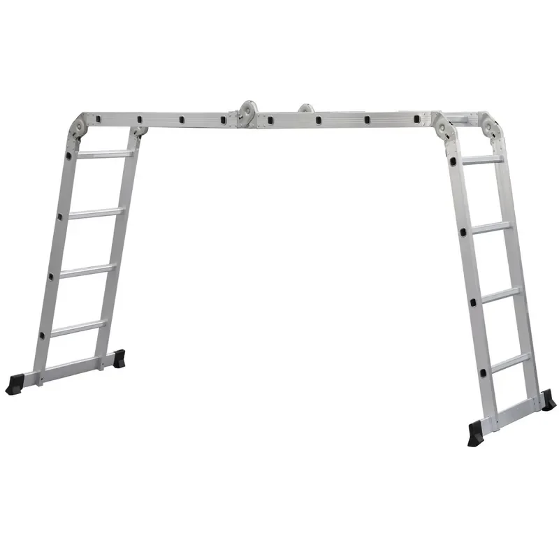 Custom Length 4x4 Step Aluminum Alloy Folding Ladder CE Certified EN131 150kg Load Capacity 12.5ft Extended Height Top Sale