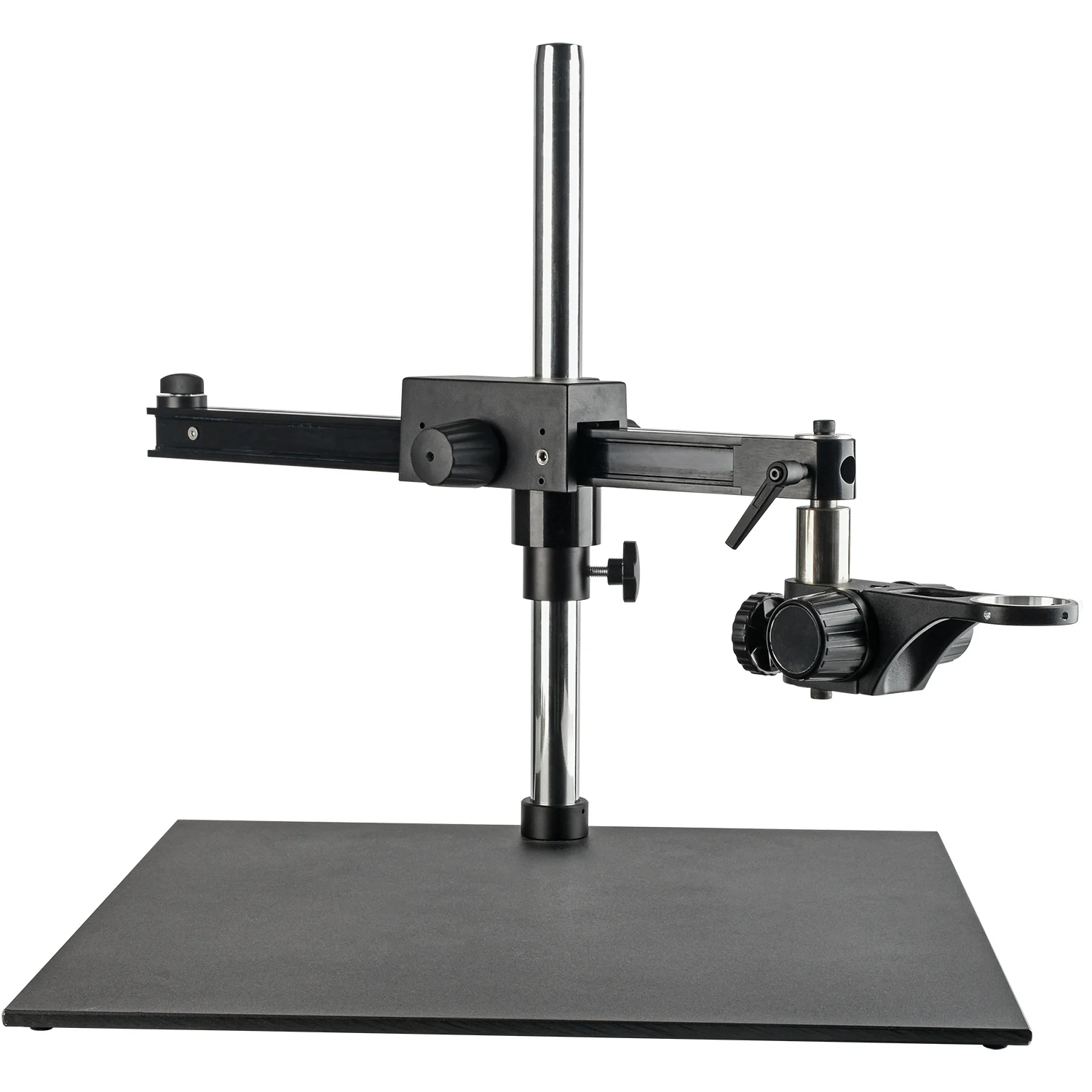 Soporte para microscopio de brazo cruzado de plataforma grande KOPPACE, Base de 500x500mm, columna larga de 500mm, apertura de lente de 50mm
