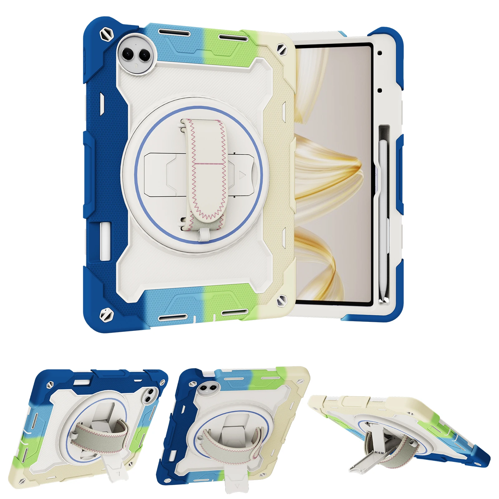 

Rugged Tablet Case For Huawei MatePad Pro 12.2 2025 2024 MRDI-W09 MRO-W00 W09 W10 AL10 Heavy Duty 360 Rotating Stand Cover
