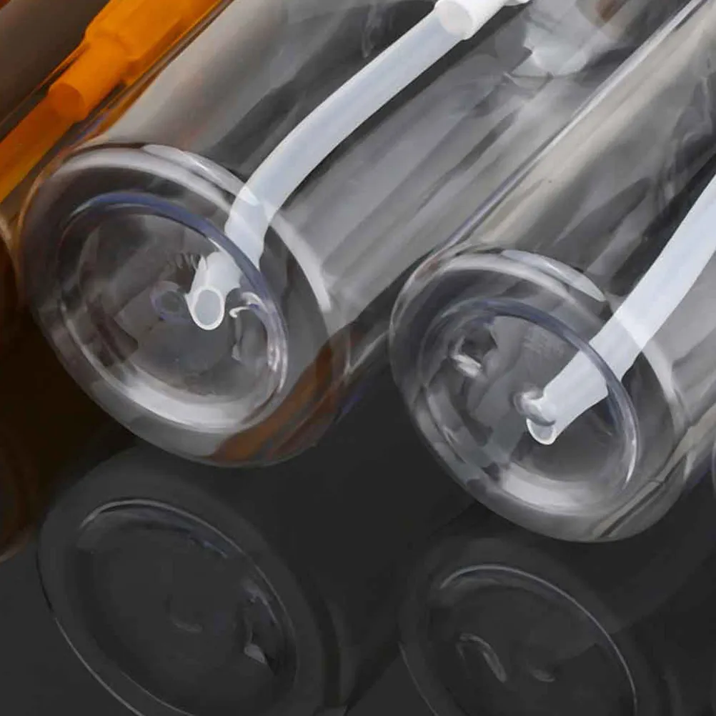 

8Pcs Press Pump Bottle 300Ml Transparent Refillable Shower Gel Container Portable Subpackaging Bottle for Home Bathroom Black