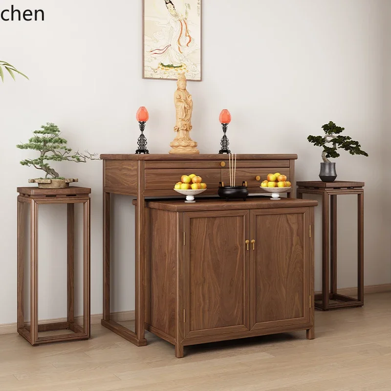YFY  Solid Wood Household Offering Table Modern God of Wealth Ancestor Altar
