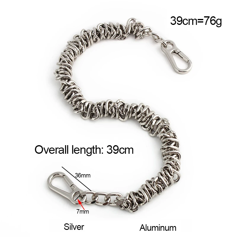 1/3/5PCS 39/75CM Aluminium Metal Bag Chains Purse Handles Strap For DIY Replacement Handbag Shoulder Decor Bag Chain Accessories