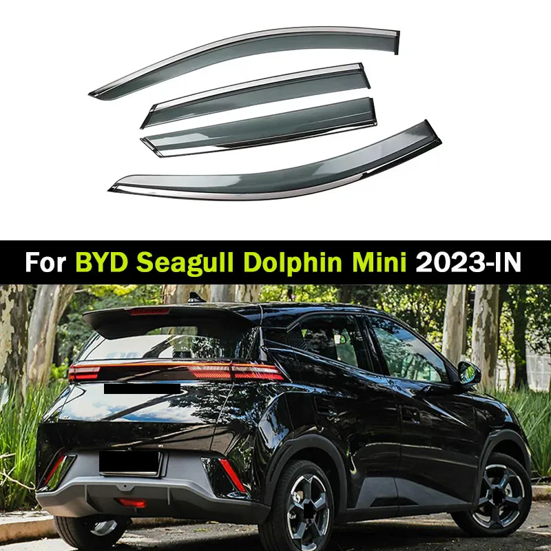 Car Window Visor For BYD Seagull Dolphin Mini 2023 2024 2025 2026-IN Deflectors Window Rain Guard Weathershield Sun Rain Guard