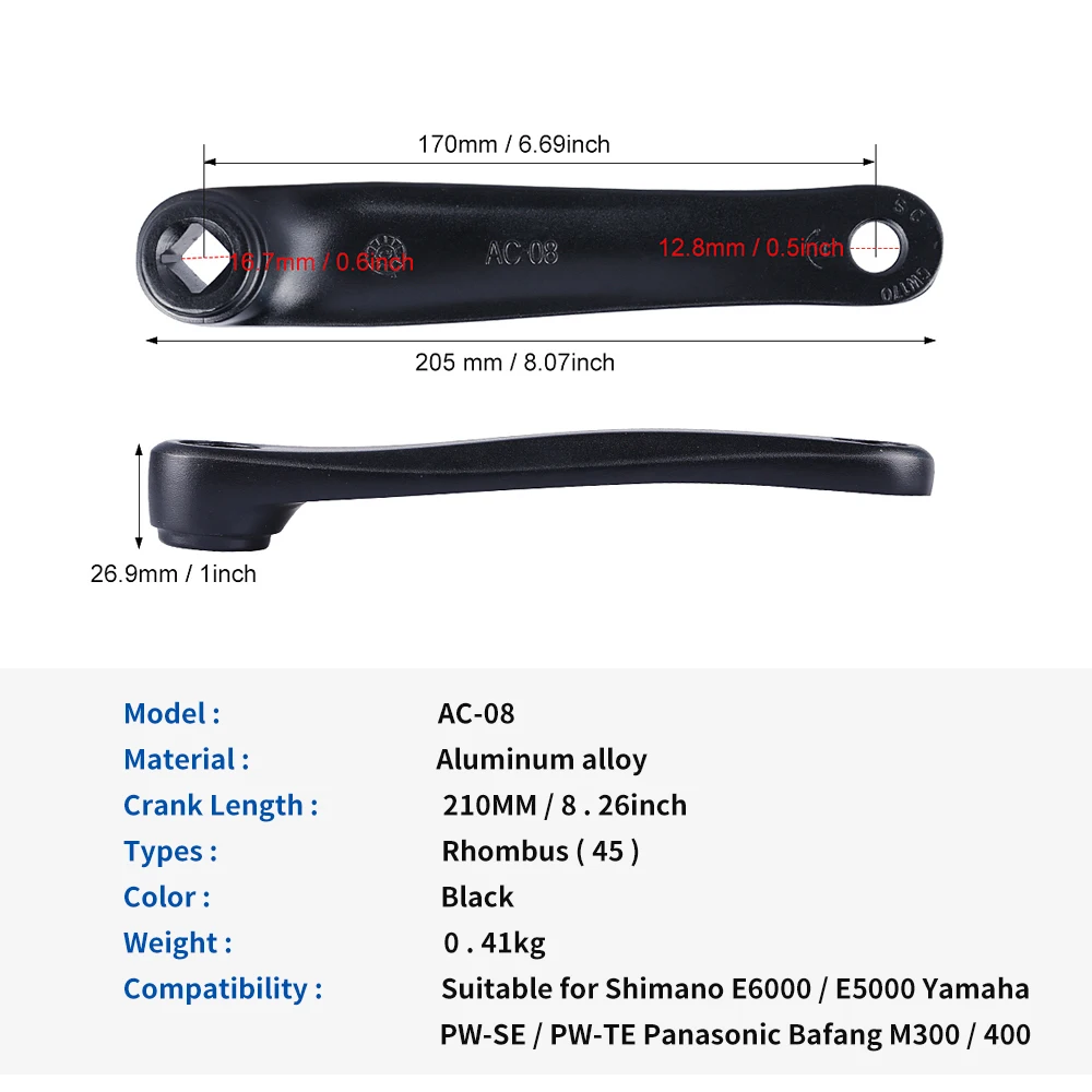 Bofang ramię korby silnik elektryczny korba rowerowa korby podstawowe części do połowy silnika Accessary BBS01 BBS02 BBSHD Ebike