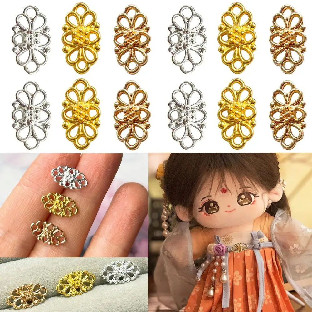 20Pcs 14*8mm Mini Ultra-small Metal Chinese Ancient Costume Buckle Doll Bags Clothes Shoes Belt Buckles DIY Doll Dresses Decor