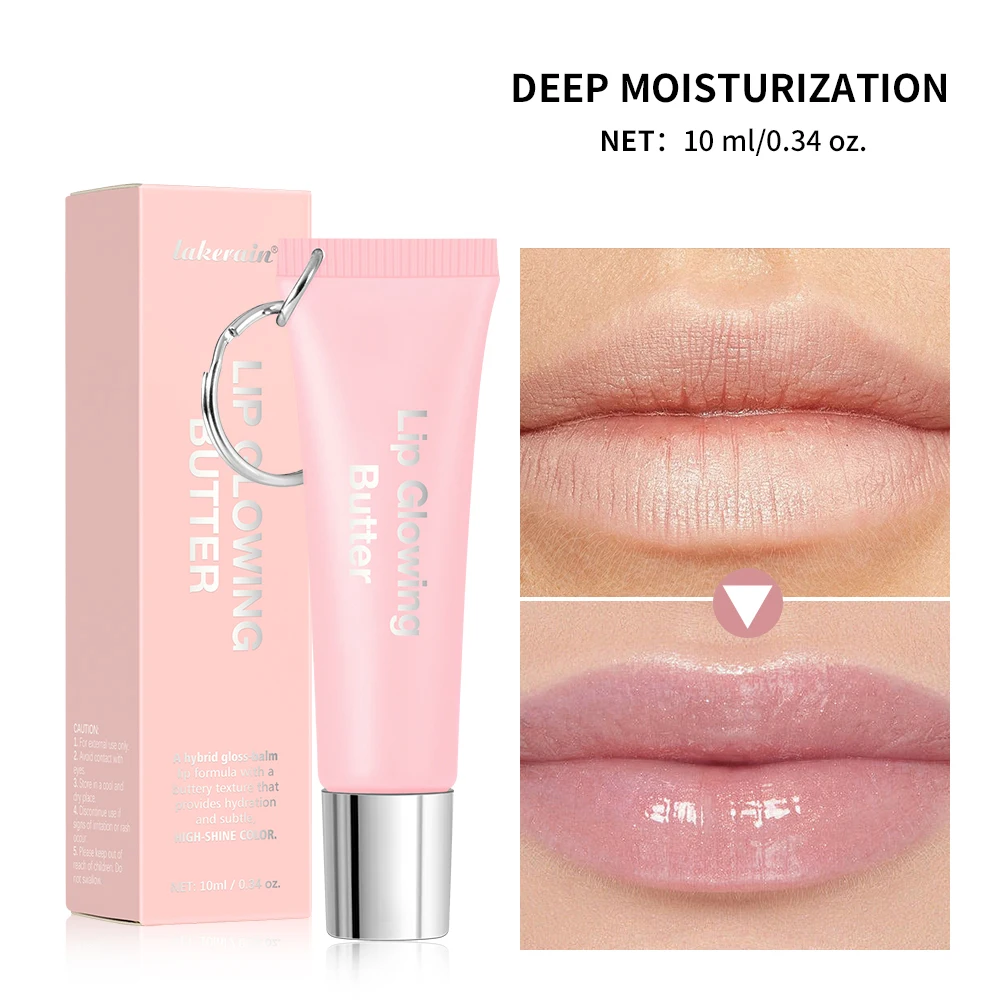 Lip Gloss Lip Oil Plumper Long Lasting Keychain Glowing Butter Moisturizing Pink Nourishing Makeup Care Hydrating Lipstick