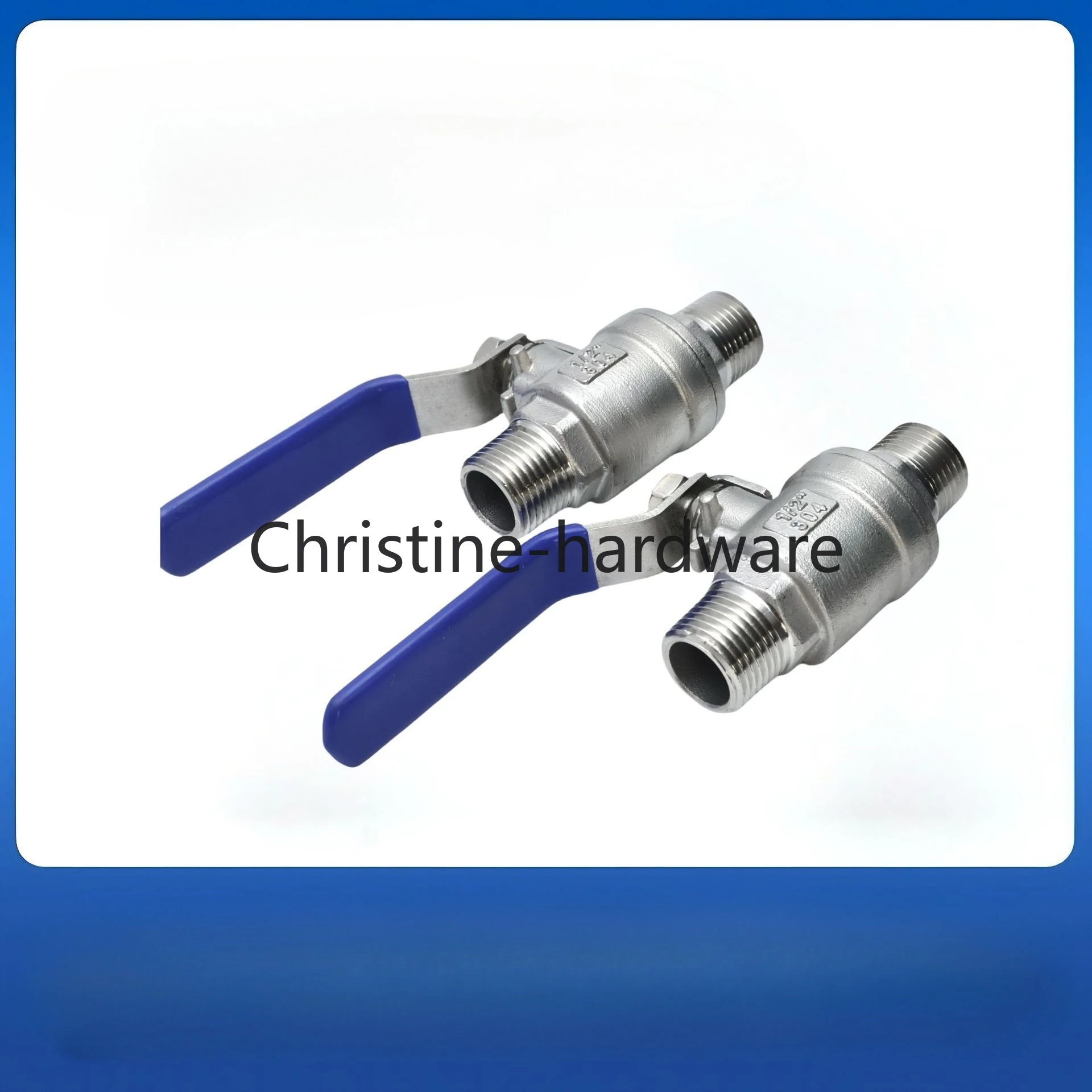 304 Stainless Steel 2-Piece Ball Valve Double Male BSP Thread 1/4