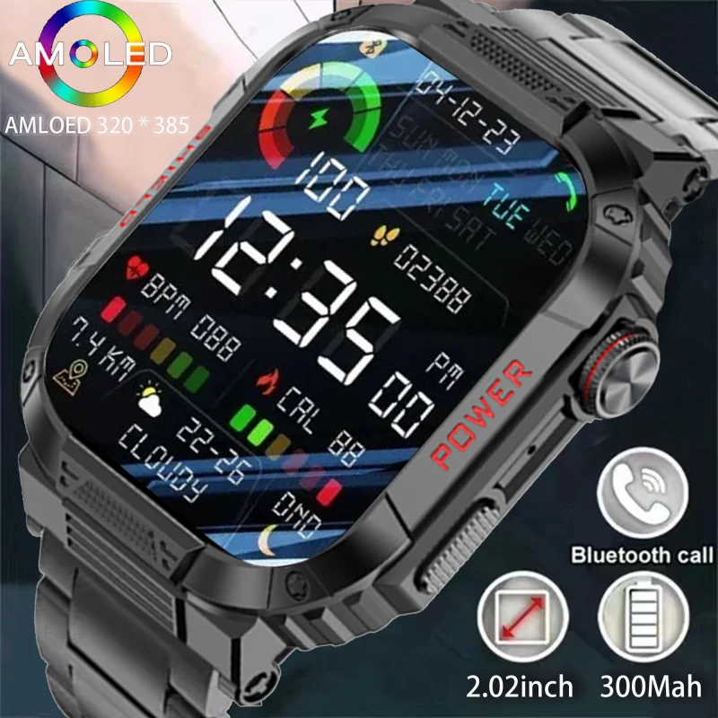 New Smartwatch 2.02 inch screen 300Mah Bluetooth Talk Voice Assistant Watch Sports Fitness IP68 Waterproof smartwatch for men