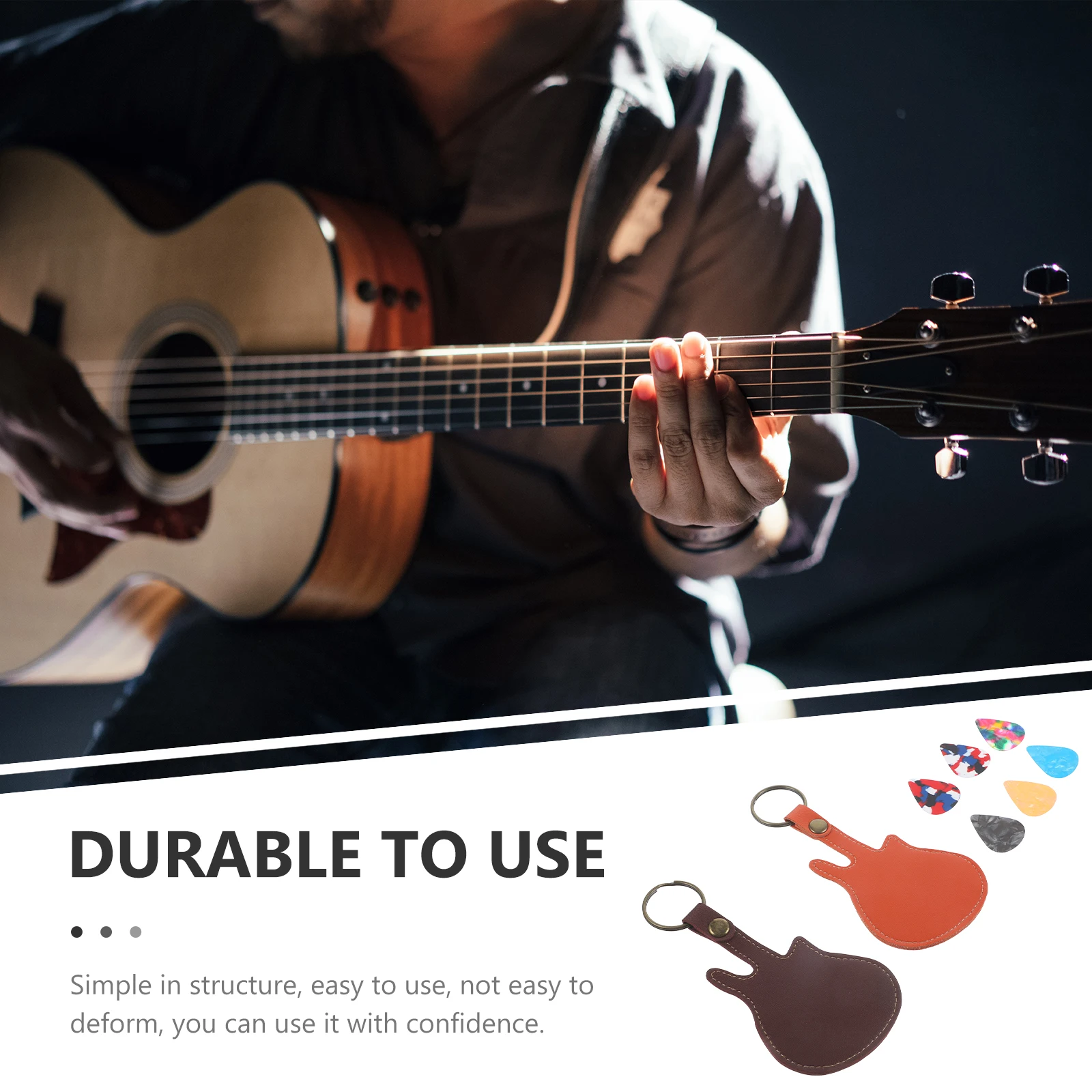 

1 Set Guitar Pick Case Bag Storage Holder Container Pu Portable Picks Carry Bag Wood Picks Guitar Accessories Gift Music