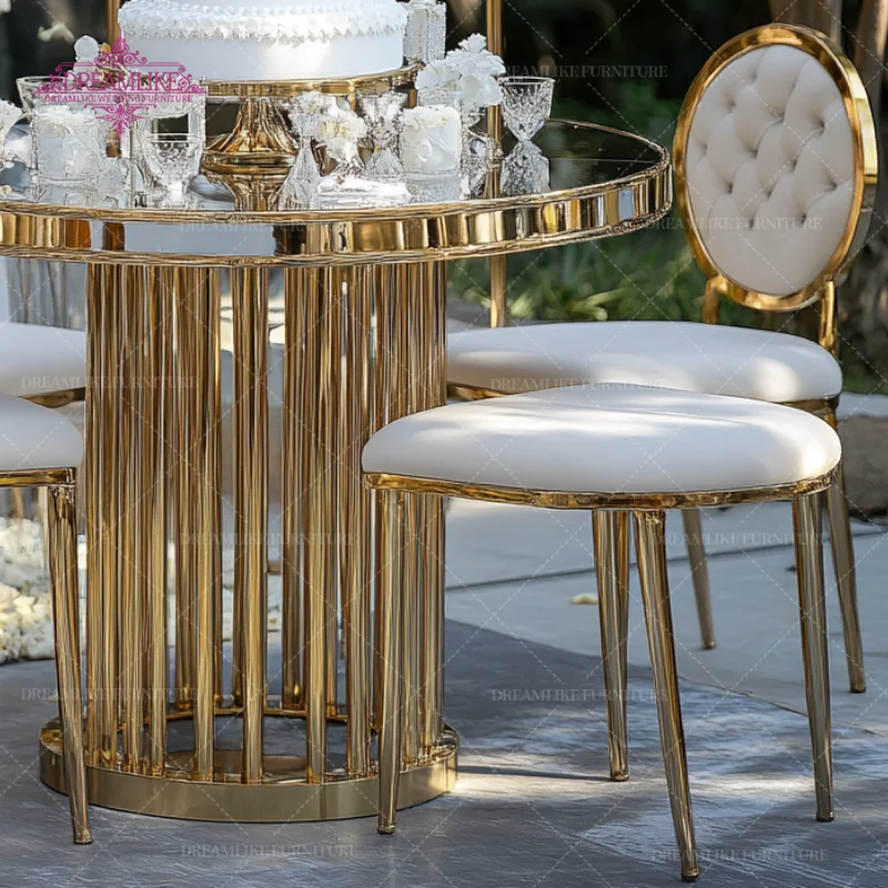 Mirror Crystal Wedding Decoration Cake Stand Chandelier Style Dessert Table Display Set Latest