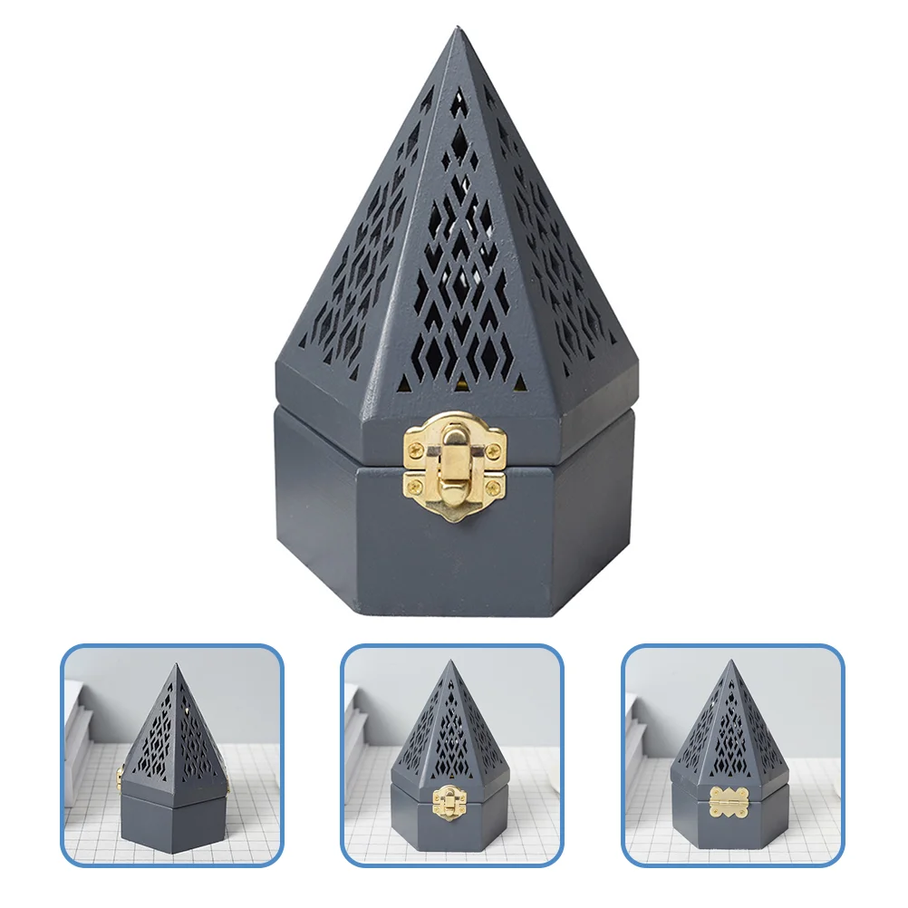 

Pyramid Incense Burner Spa Decor Home Creative Censer Holders Aromatherapy Classic Wooden Decoration Elegant