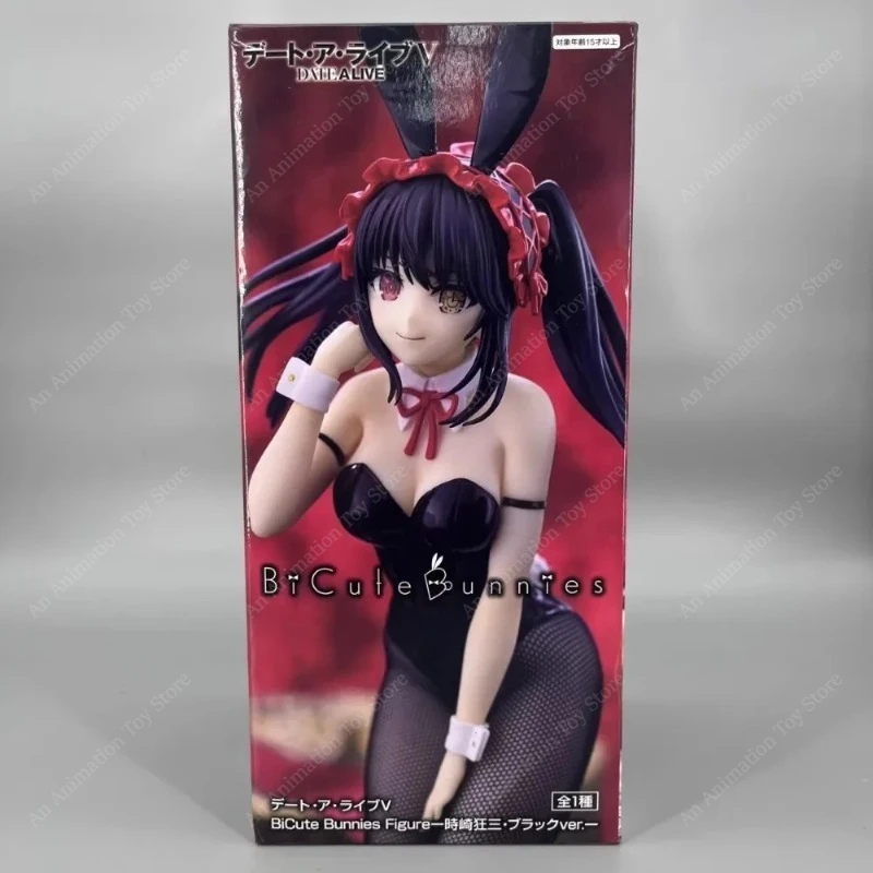 In Stock 100% Original FuRyu BiCute Bunnies Date A Live Kurumi Tokisaki Bunny Girl Anime Figure Collectible Desktop Decor Gift - view 6