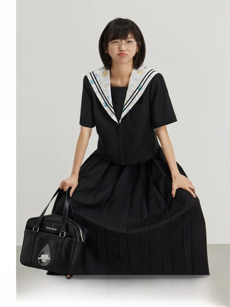 

Юбка Crnenter AllDollsCode School orm JK, длинная, 90 см, в стиле Bad Girl Cry out, однотонная, А-силуэт, из полиэстеровой смеси