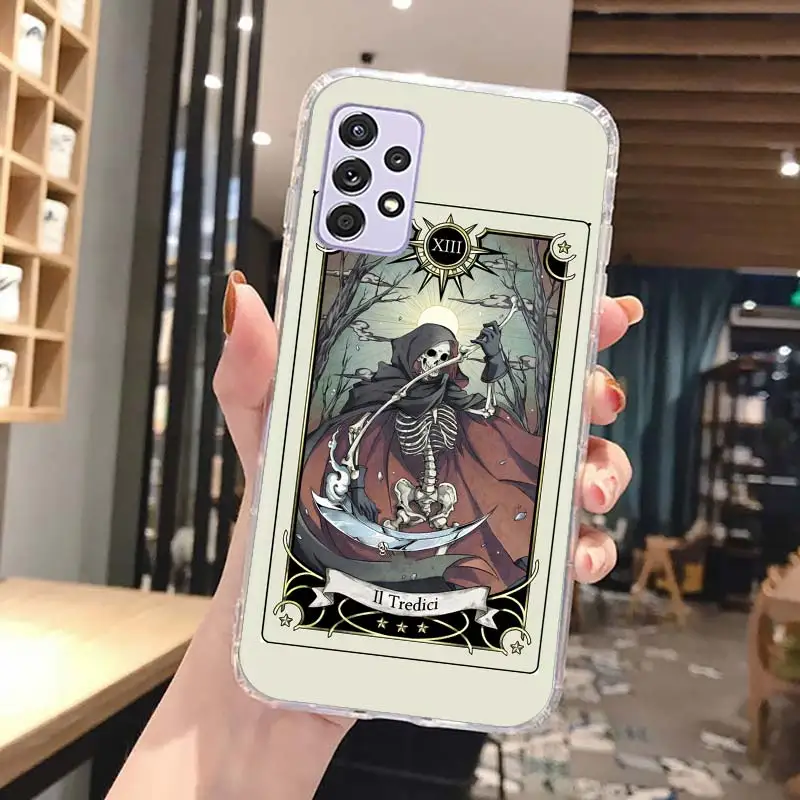 Skeleton Skull Tarot Card Phone Case Cover For Samsung Galaxy A55 A54 A52 A53 A15 A14 A12 A13 A25 A24 A22 A23 A35 A34 A32 A33 A0