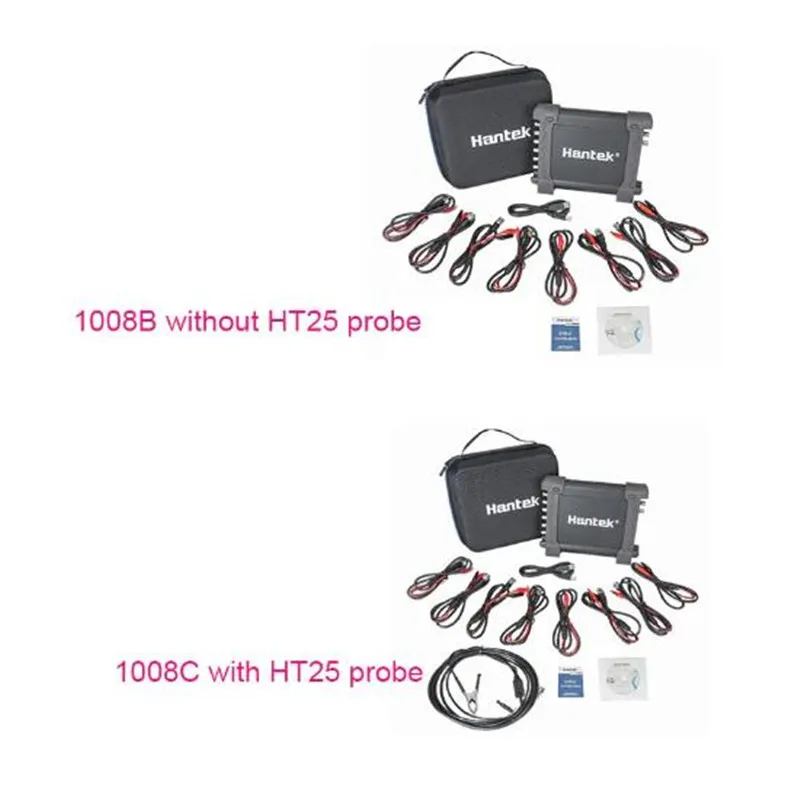 Hantek 1008B/C Automotive Oscilloscope/DAQ/Programmable Generator Handheld 8 Channels USB Oscilloscopes with Auto Ignition Probe