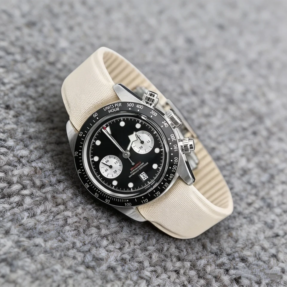 New Design FKM Watch Strap For Patek Philippe Rolex Omega Universal Curved End 20mm 21mm 22mm Quick Release Soft CTS Watch Band