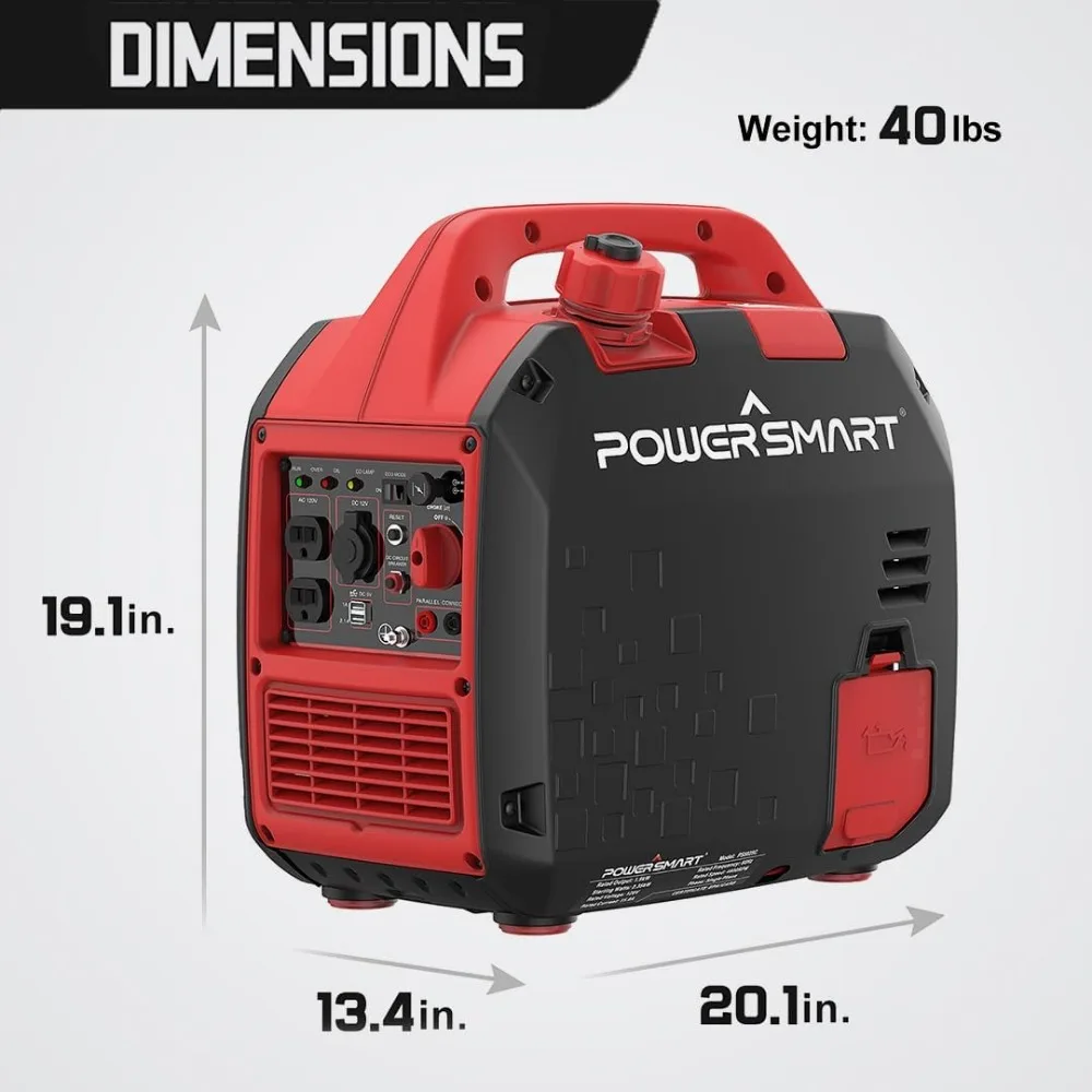 Imagem -04 - Gerador Portátil Alimentado do Inversor Super Silencioso para Acampar Tailgating Uso Doméstico de Emergência Compatível com Carb Ps5020w