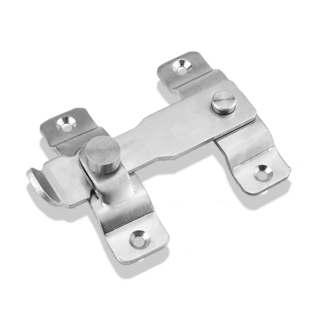 Stainless Steel Door Latch Gate Latches Bar Latch Safety Door Lock (Silver) Security Barrel Bolt