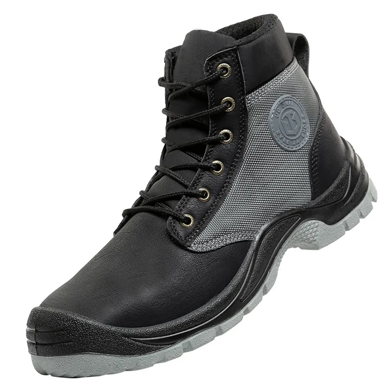 Anti Static High Top Safety Shoes Men Anti Smash Anti Puncture Non Slip Deodorant Breathable Work Boots Protective Footwear