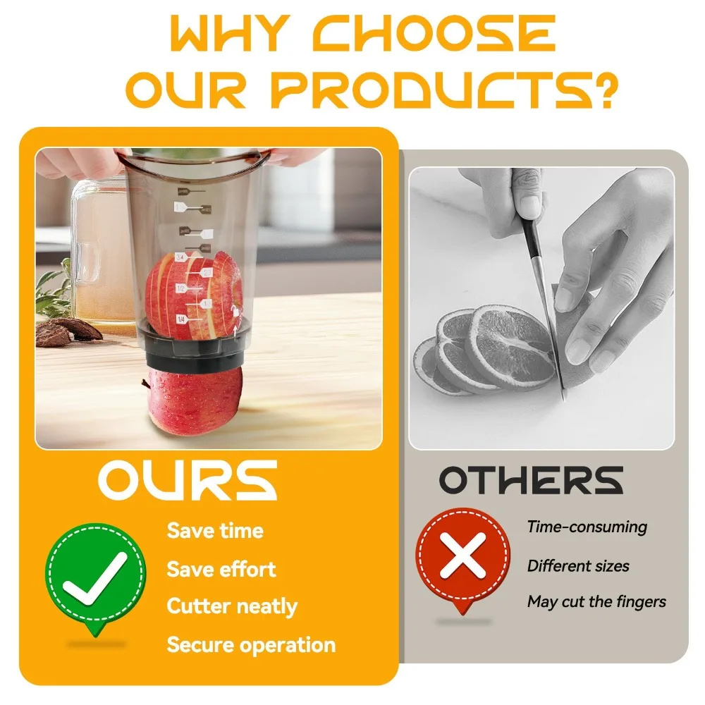 

Manua Fruit Slicer Cup Easy to Use with Push Plate Watermelon Cutter Detachable Fruit Vegetable Divider Vegetable Slicing Tool